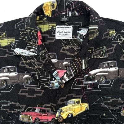 David Carey Originals Men’s Vintage Chevy Pick-up Truck Button Up Hawaiian L - Image 1 of 4
