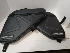 Can Am Front Door Cushion Black 280002351 Set 0f 2 LH RH with Zipper Pocket - Picture 1 of 6