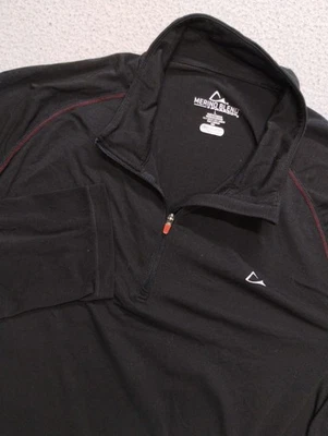 Capa Base Paradox Merino Blend 1/4 Cremallera Para Hombres Grande Negra Caminata Absorbente Exterior Foto 1 de 4