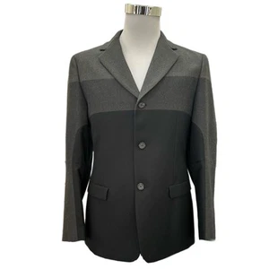 PRADA Blazer In Black & Grey Panel Stripes Virgin Wool Blend Sz 48 AUTHENTIC - Bild 1 von 5