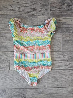 Niñas Penelope Mack LTD Traje de Baño Floral Una Pieza Multicolor Talla 12 Volantes Foto 1 de 4