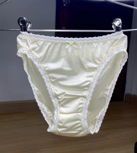 Bragas de bikini de nailon amarillo brillante vintage WACOAL de poliéster sedoso talla 5 - Imagen 1 de 16