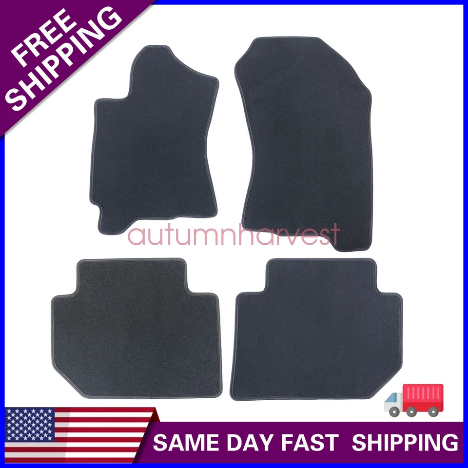 Fits 2010-2014 Subaru Tribeca Front & Rear Velour Floor Mats Carpet Black 4PCS - Imagem 1 de 4