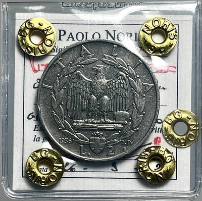 VITTORIO EMANUELE III - 2 LIRE 1936 RARA - PERIZIATA PAOLO NORIS - Immagine 1 di 3