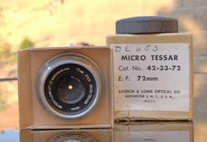 Bausch & Lomb Micro Tessar 72mm F4.5 Macro Lens w/original box. - Picture 1 of 2