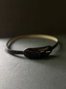 Ann Taylor Womens Patent Leather Belt Size S Black Career Workwear Cocktail - Picture 1 of 7