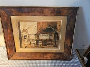 Vintage alter Kuriositätenladen von Charles Dickens Aquarell abgenutzt gerahmt 18x14 - Bild 1 von 17