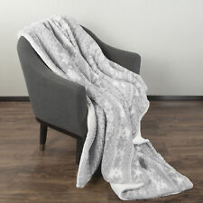 Plaid Buffalo Checker Pom Pom Fringe Throw Blanket Soft Fleece for Sofa Couch