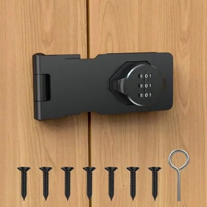 Black Cabinet Combination Lock: Keyless, for Doors, Cabinets, Outdoor Use - Picture 1 of 6