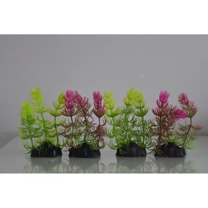 Aquarium 4 Mixed Fern Type Plastic Plants with Weighted Base 6 x 3 x 12 cms - Picture 1 of 5