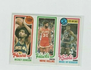 Tarjeta de baloncesto 1980-81 Topps Wayne Rollins Michael Ray Richarson #15 28 112 - Imagen 1 de 2
