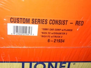 Lionel Custom Series Consist-RED CAR OBS w/ flames Dragster Truck 6-21934 Sealed - Picture 1 of 4