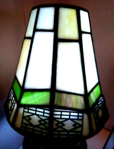 Pair Of Vintage Glass Art Deco Geometric Lamp Shades 5" X 5" Nice! - Picture 1 of 12