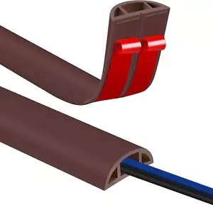 12FT Floor Cord Cover Wire Hider Self Adhesive Cable Management 0.39" W X 0.27" - Picture 1 of 12