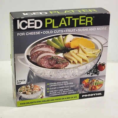 Prodyne Iced Platter: (2 Pieces) Cheese Platter, Sushi Platter, Fruits & More - Image 1 of 2
