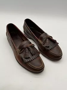 Cole Haan Nashua Tassel Loafer Shoes Mens Size 10.5D Brown Solid Leather Slip On - Picture 1 of 17