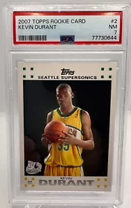 2007 TOPPS ROOKIE CARD #2 KEVIN DURANT RC SUPERSONICS PSA 7 - Picture 1 of 2