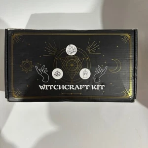 Kit de brujería conjunto de suministros oro negro caja abierta! Halloween Wicca - Imagen 1 de 22