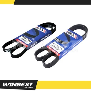 EPDM Drive Belt Set Fit 98-02 Honda Accord V6 3.0L Alt-AC-Pwr 6PK1175 4PK112 - Picture 1 of 12