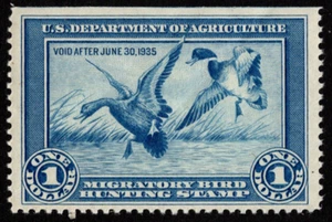 US Federal Duck Stamp Scott # RW1 Mint NH VF - $1.00 Blue Mallards Alighting - Picture 1 of 1