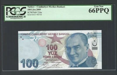 Turkey 100 Lira 2009 P226a Uncirculated Graded 66 - Image 1 of 2