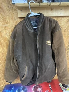 Vintage Pacific Flyer Jacket Mens Medium Brown Faux Suede Full Zip Bomber Heavy - Picture 1 of 6