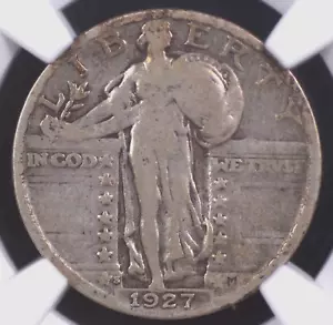 1927 S  STANDING LIBERTY QUARTER NGC VERY CHOICE  F15 NICE AND ORIGINAL SEMI KEY - Picture 1 of 3