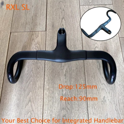 RXL SL Bike Carbon Road Handlebar Integrated Stem Bicycle Handle Bars Drop Bar 1-1/8"