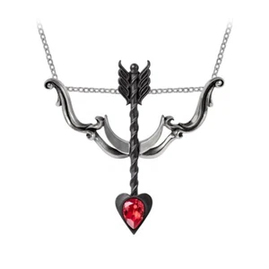 Alchemy Gothic Desire Moi Pendant Necklace Pewter Cupid Bow Arrow Love Victorian - Picture 1 of 3