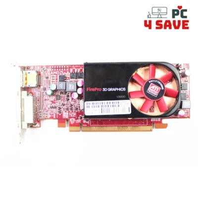 HP AMD FirePro 3D V3800 512MB GDDR3 Low Profile DP DVI 608528-002 608886-001 - Image 1 of 3