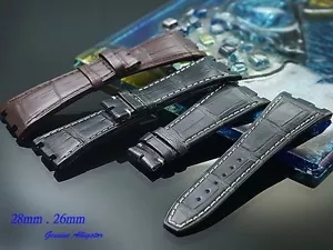 Gator Skin Strap Band Armband (passt) Audemars Piguet AP Royal Oak 26 mm 28 mm - Bild 1 von 9