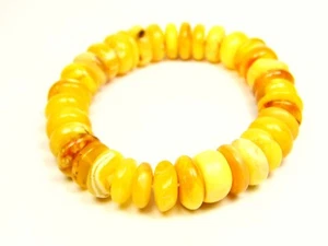 Pulsera Ámbar Báltico 6.7" Amarillo Elástico Piedra Natural Genuina 6695 - Imagen 1 de 5