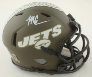 Malachi Corley Signed Jets Salute To Service Alternate Speed Mini Helmet Beckett - Picture 1 of 3