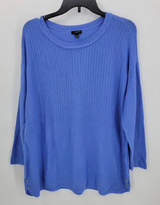 Suéter Talbots Mujer Plus 1X Azul Manga Larga Ligero Uso Diario Elegante Foto 1 de 4