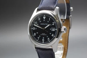 [Casi COMO NUEVO] Reloj automático para hombre Hamilton caqui H704450 38 mm esfera negra fecha - Imagen 1 de 11