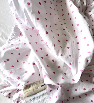 Sábana Ajustable Pottery Barn Niños Cuna Niño Rosa Lunares 100% Algodón Orgánico Foto 1 de 4