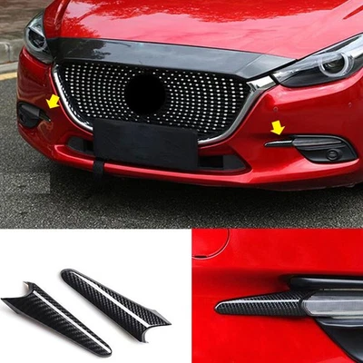 Cubierta de moldura de luz de señal de giro con aspecto de fibra de carbono para Mazda 3 2017-2018 2 piezas Foto 1 de 4