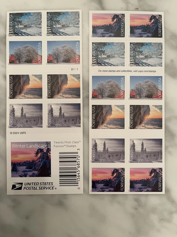 Scott 6038-42 Winter Landscapes, Forever, MNH Booklet Of 20. Nice Item Low Price - Image 1 of 1