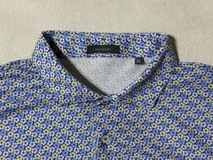 Turtleson Polo Shirt Mens XL Floral Geometric Print Golf Performance - Picture 1 of 8