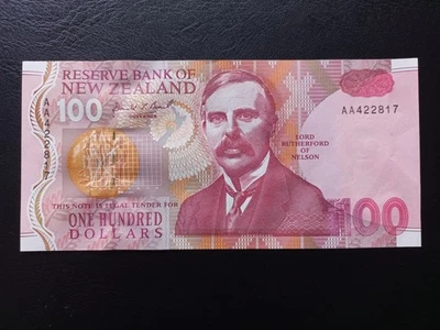 New Zealand 100 Dollars, 1992, AUNC, D.T. Brash, First Prefix AA, (P-181a) - Image 1 of 4