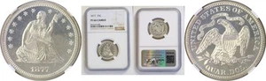 1877 25C Seated Liberty Quarter Proof NGC PF-66 CAMEO - Picture 1 of 3
