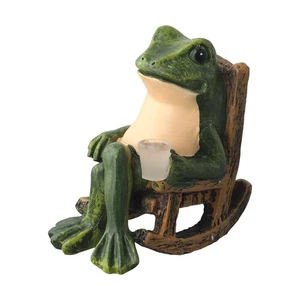 Ravissante veilleuse grenouille en r??sine offrant des options d'??clairage ??co - Imagen 1 de 12