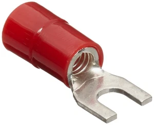 11642 Spade Terminal, Nylon Insulated, Red, 8 Wire Size, #10 Stud Size (Pack ... - Picture 1 of 1