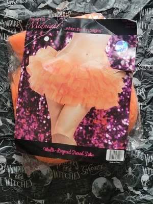 Orange Tutu Adult Classic Skirt Elastic, 5-Layered Tulle - Image 1 of 3