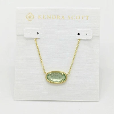 Nuevo Collar Colgante Kendra Scott Elisa en Vidrio Azul Claro Dorado Foto 1 de 4