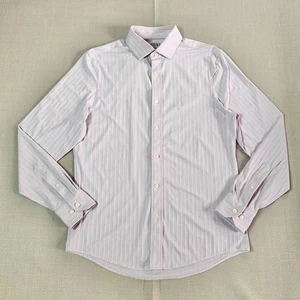 RHONE Commuter italienischer Stoff Herren Slim Fit Performance Hemd rosa Streifen Medium - Bild 1 von 8