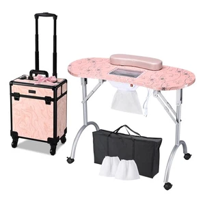 Byootique Mesa de Manicura Plegable Escritorio para Uñas y Estuche de Tren de Maquillaje Rodante CB Anochecer - Imagen 1 de 9