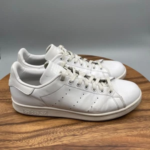 Adidas Stan Smith Shoes Mens Size 10 Triple White Leather Casual Comfort Sneaker - Picture 1 of 8