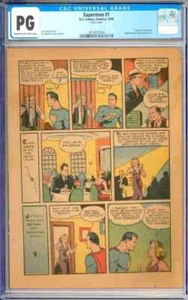 Superman #1 Classic (SUPERMAN IN COSTUME) Superhero DC Comic 1939 CGC Page 3 NG - Picture 1 of 2