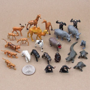 Mini animali da zoo, 25 pezzi, lotto misto, animali in plastica in miniatura, - Foto 1 di 16